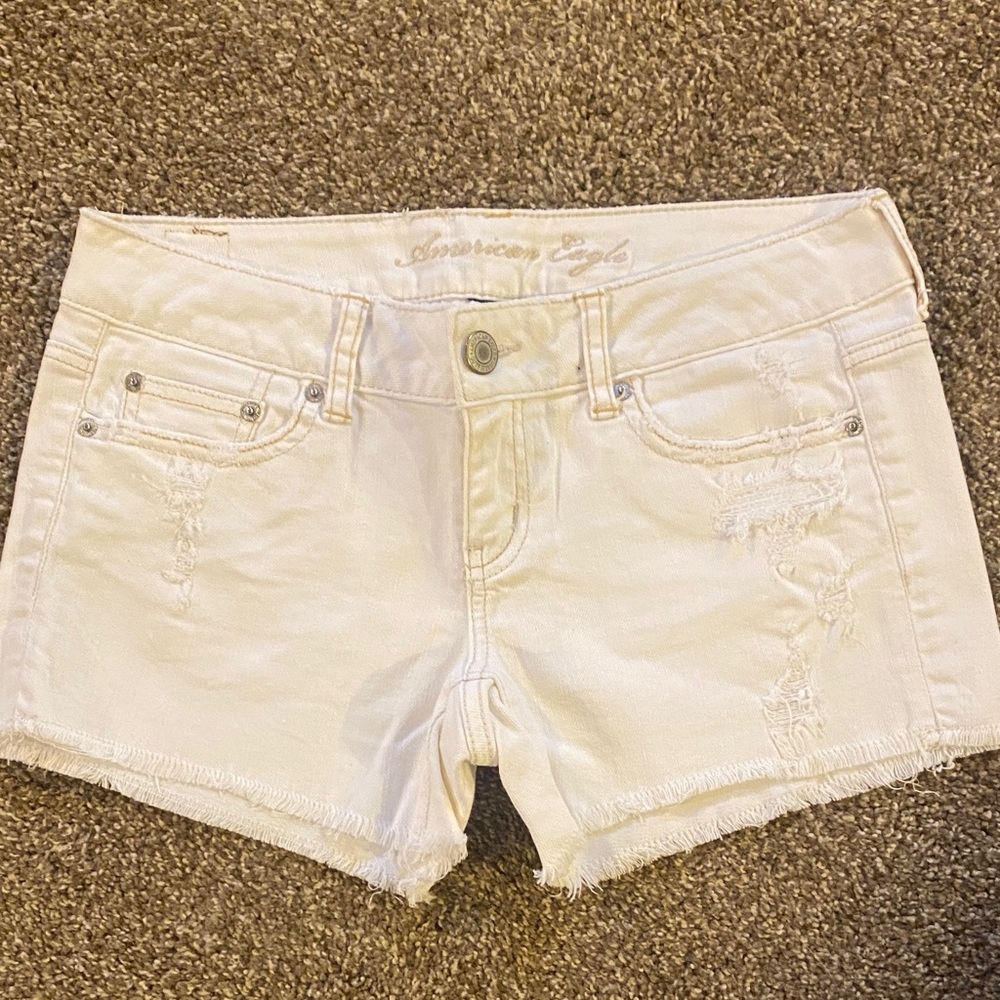 American Eagle Outfitters Cream Jean Shorts